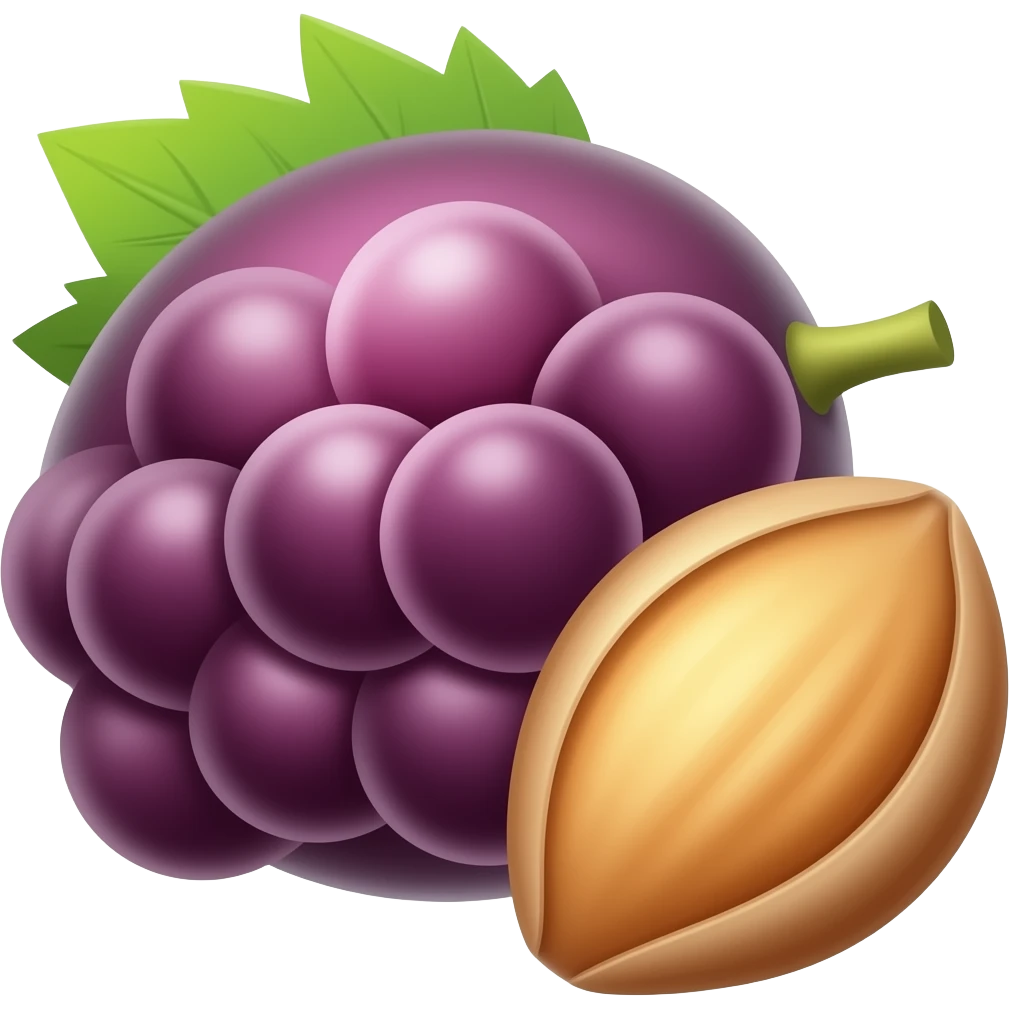 grape and grape seed emoji