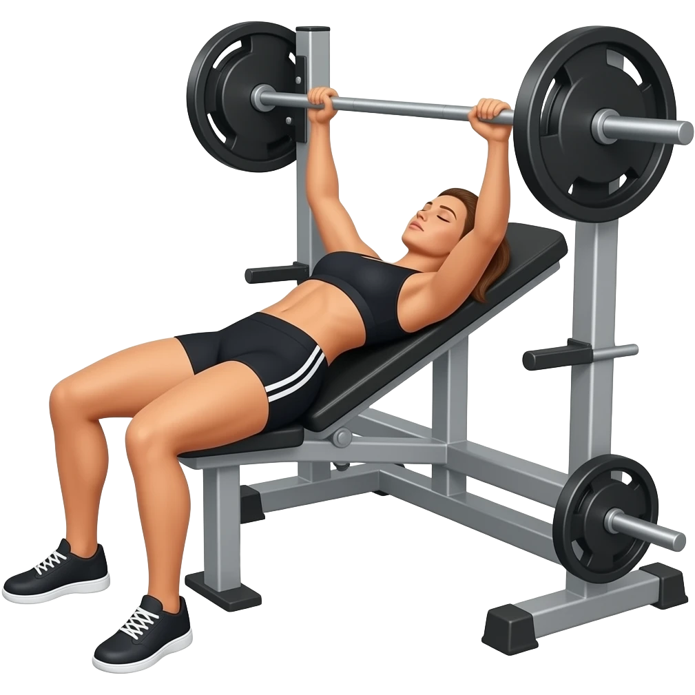 woman incline bench press emoji