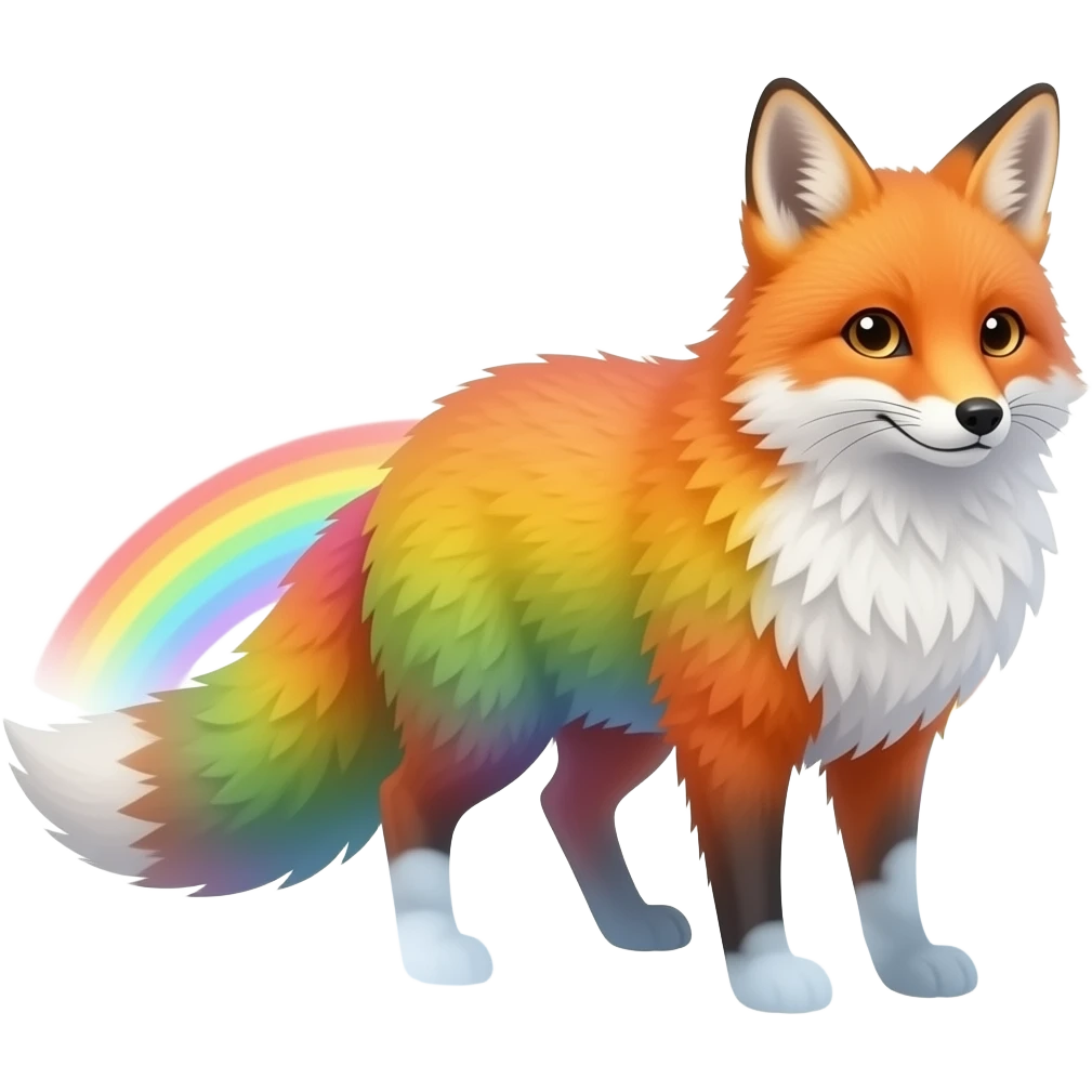 Rainbow fox emoji
