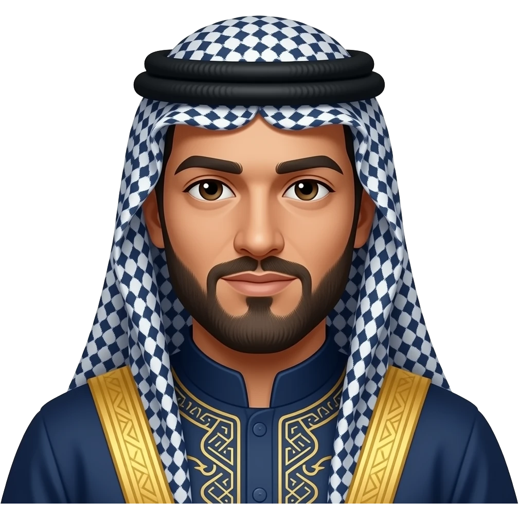 Hamza dark blue color golden emoji