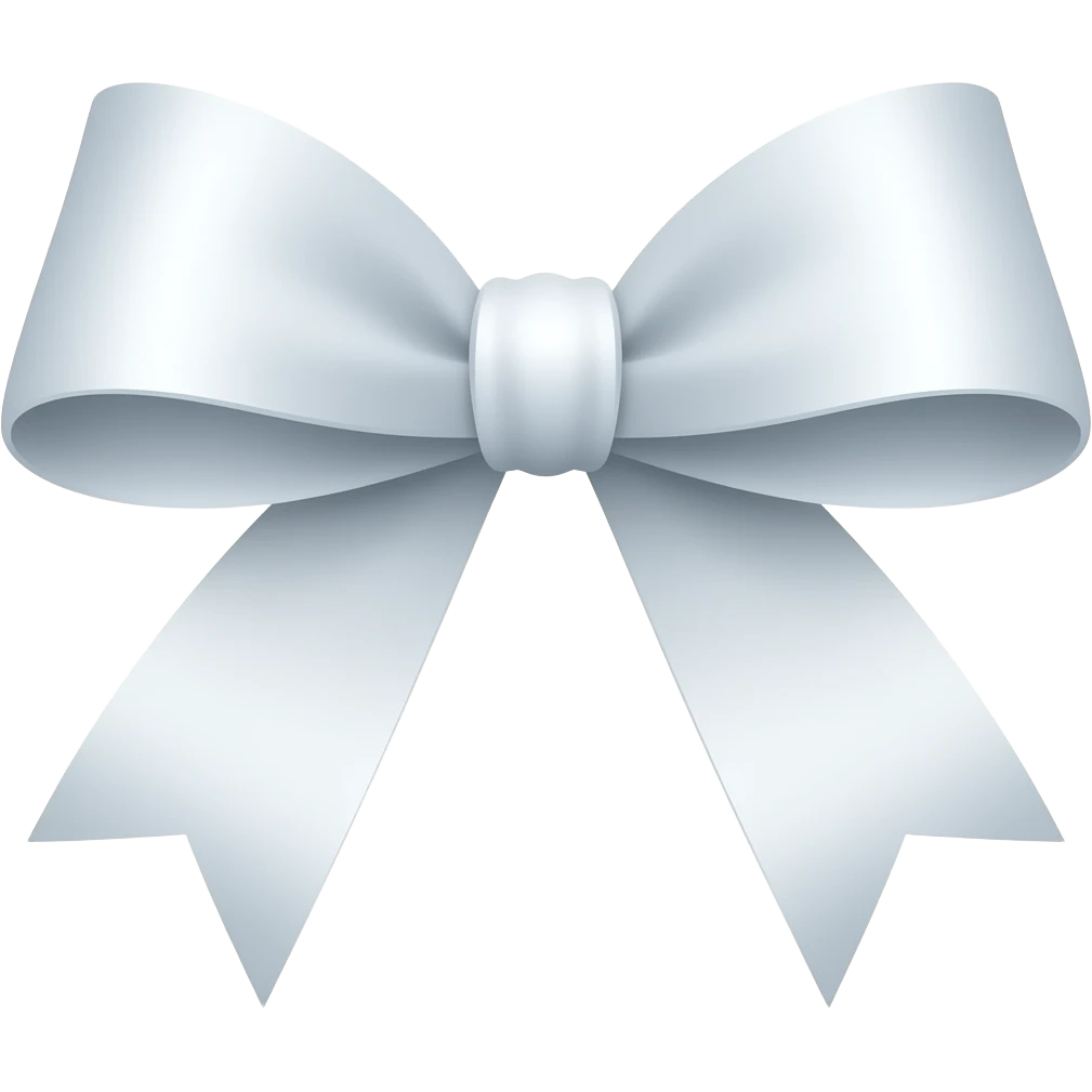 A cute a aesthetic white ribbon emoji