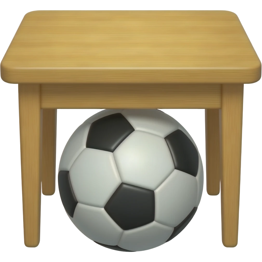 put a ball under a table emoji