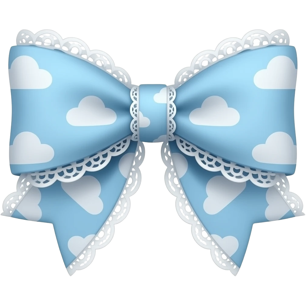 Cute cloudy lace coquette bow emoji