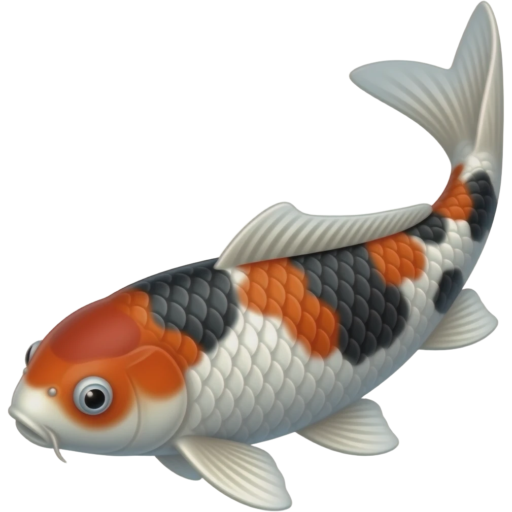 a black and red traditional legendary elite japanese koi fish, dark mode, colorful theme, color 60:30:10 ratio emoji