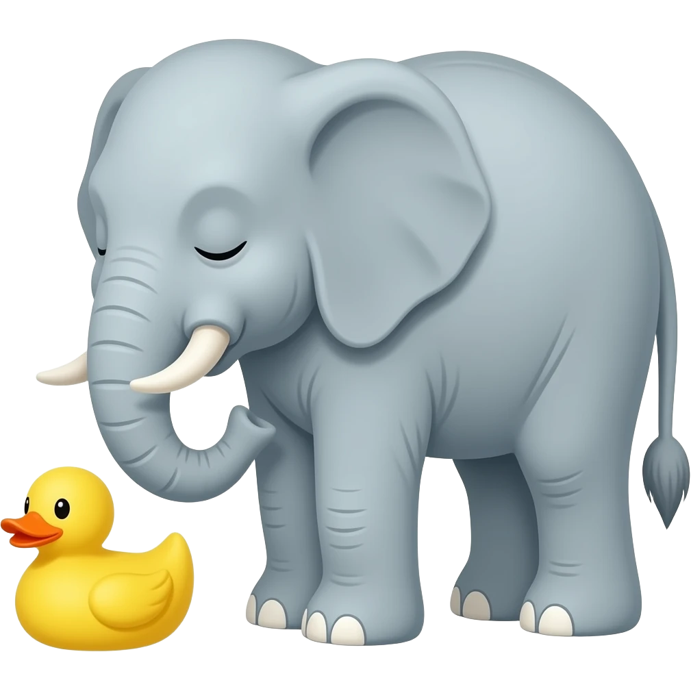 Elephant rubber duck sleeping emoji
