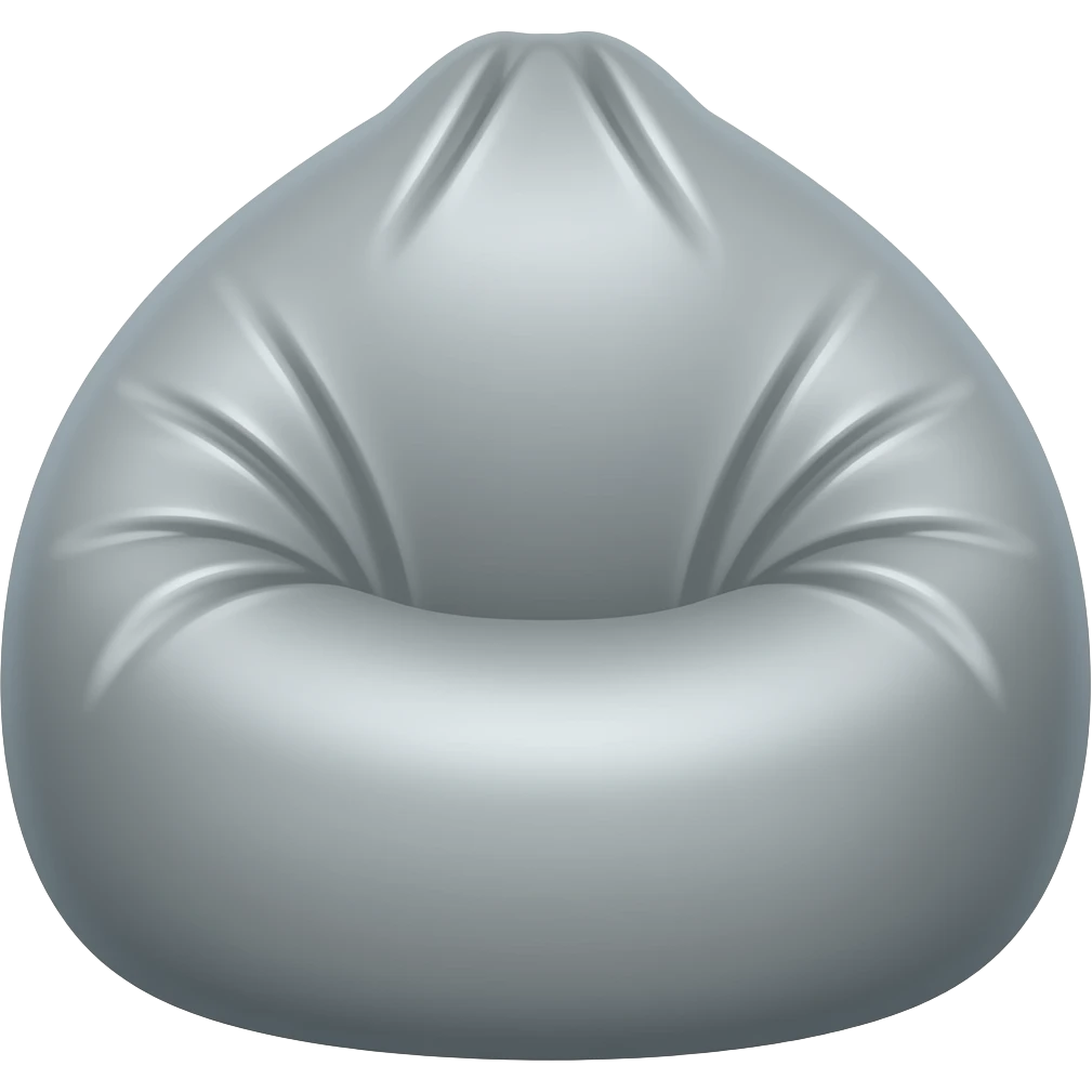 Grey bean bag chair basic emoji