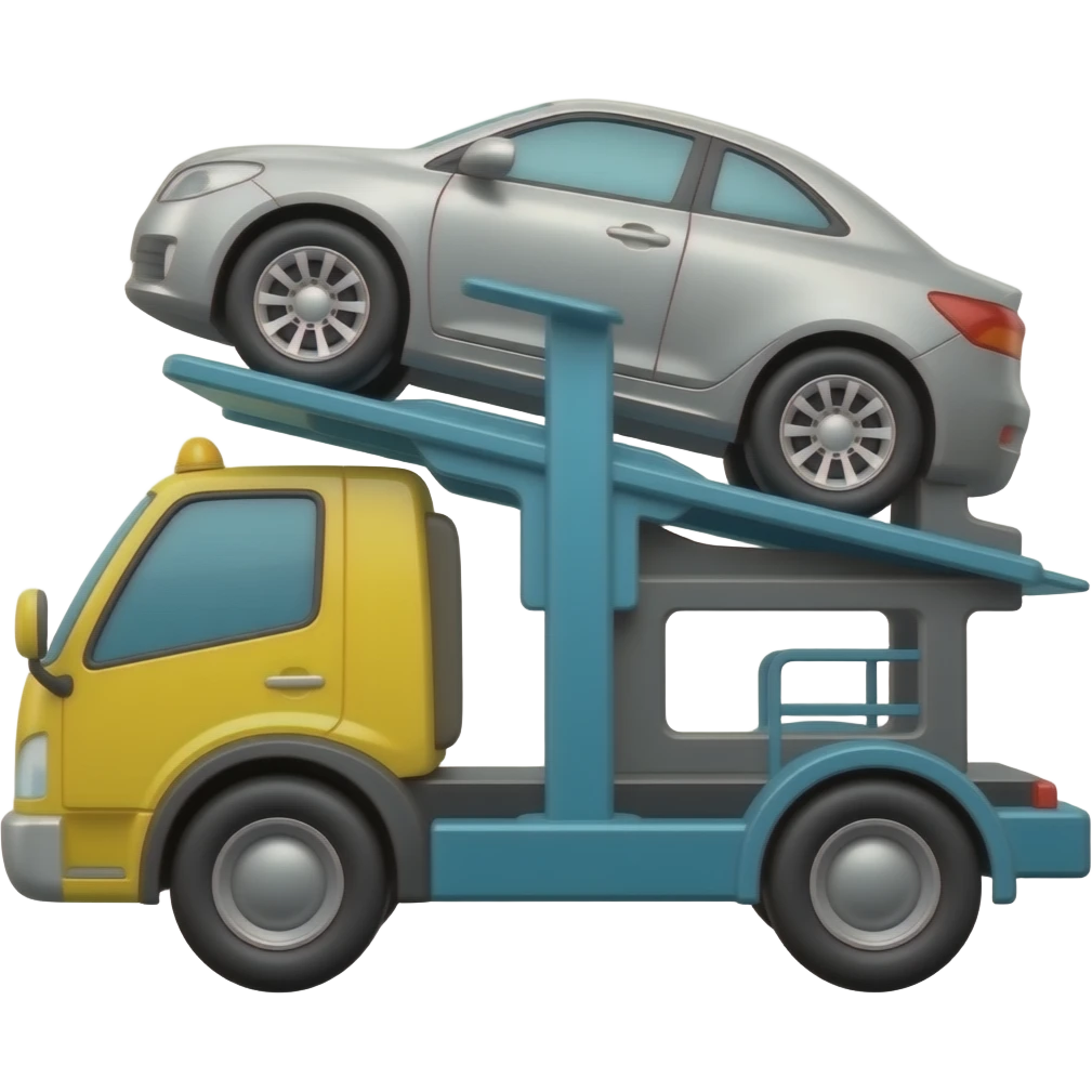 Car carrier Truck side View emoji