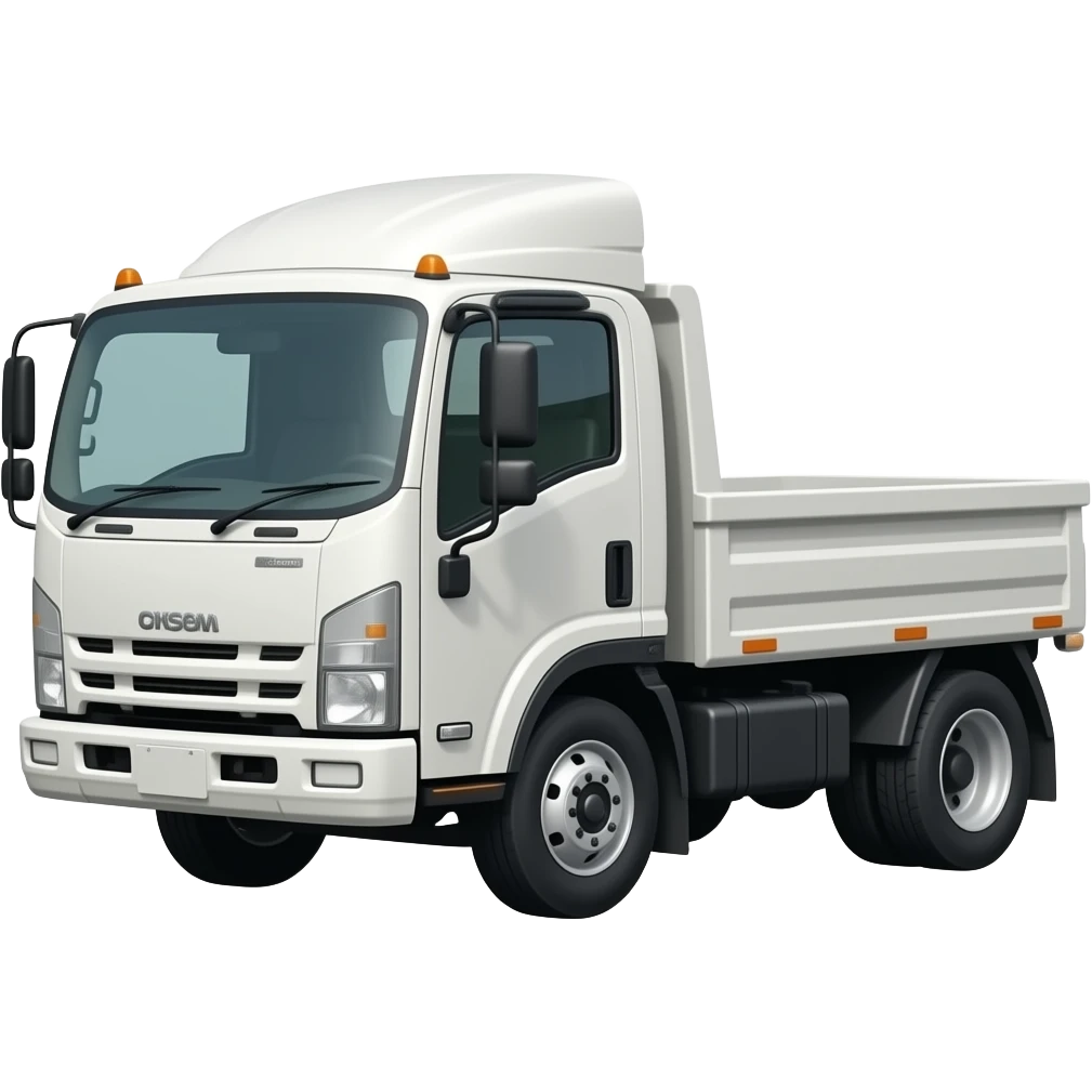 isuzu nrr with small dumping back white flat cab roof emoji