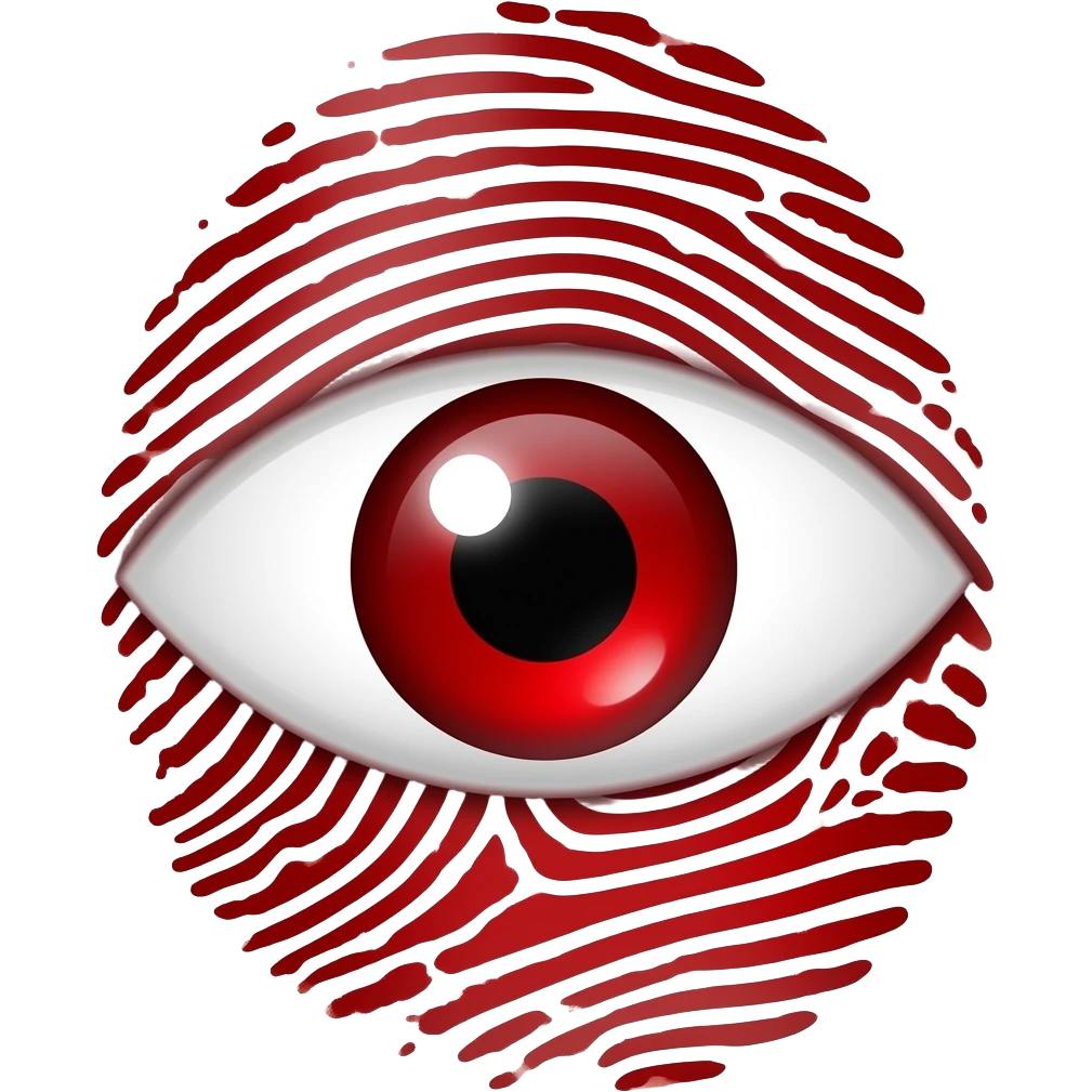 Make a red sharingaan from naruto anime. And make it in a fingerprint ...