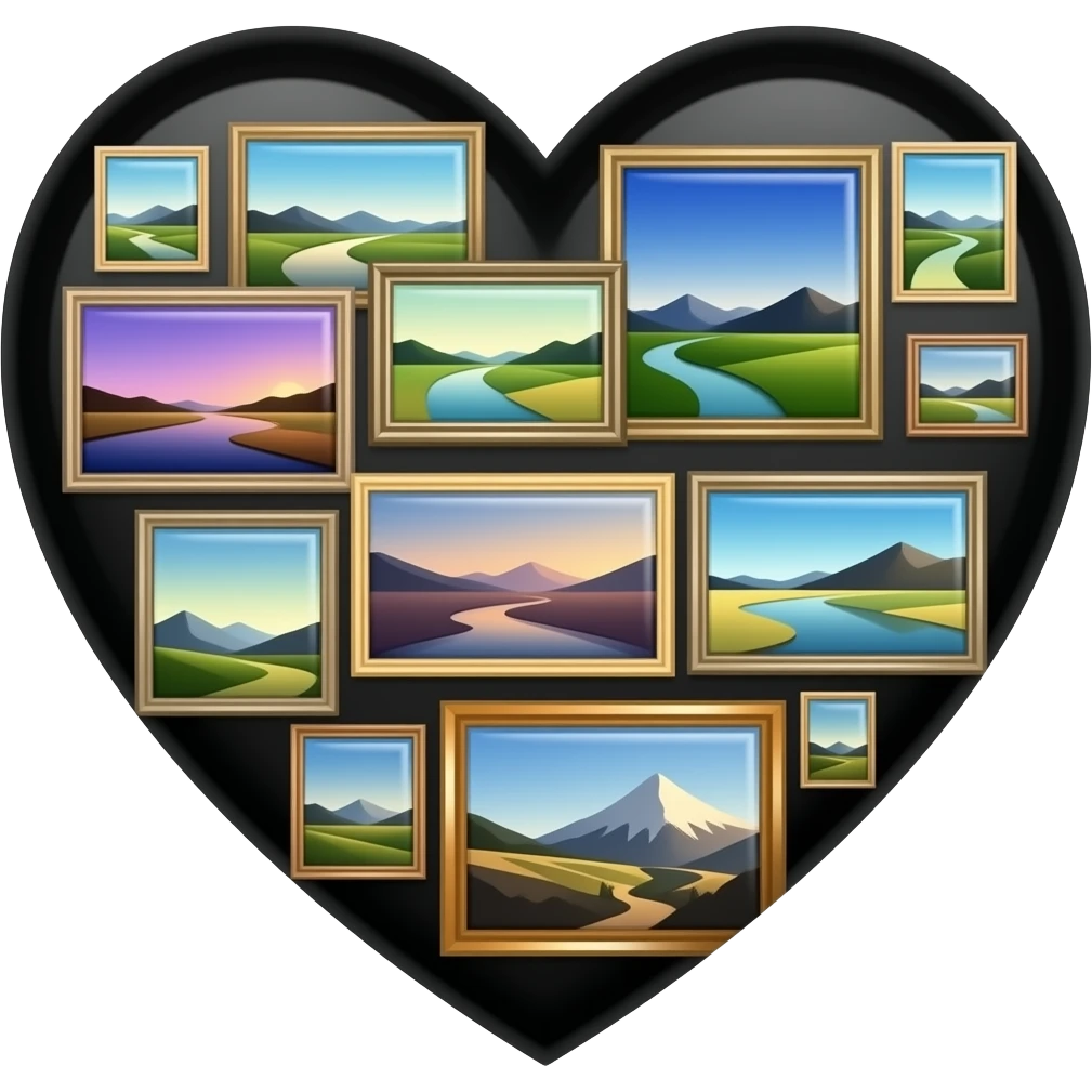 coeur noir avec des toiles d'arégné emoji