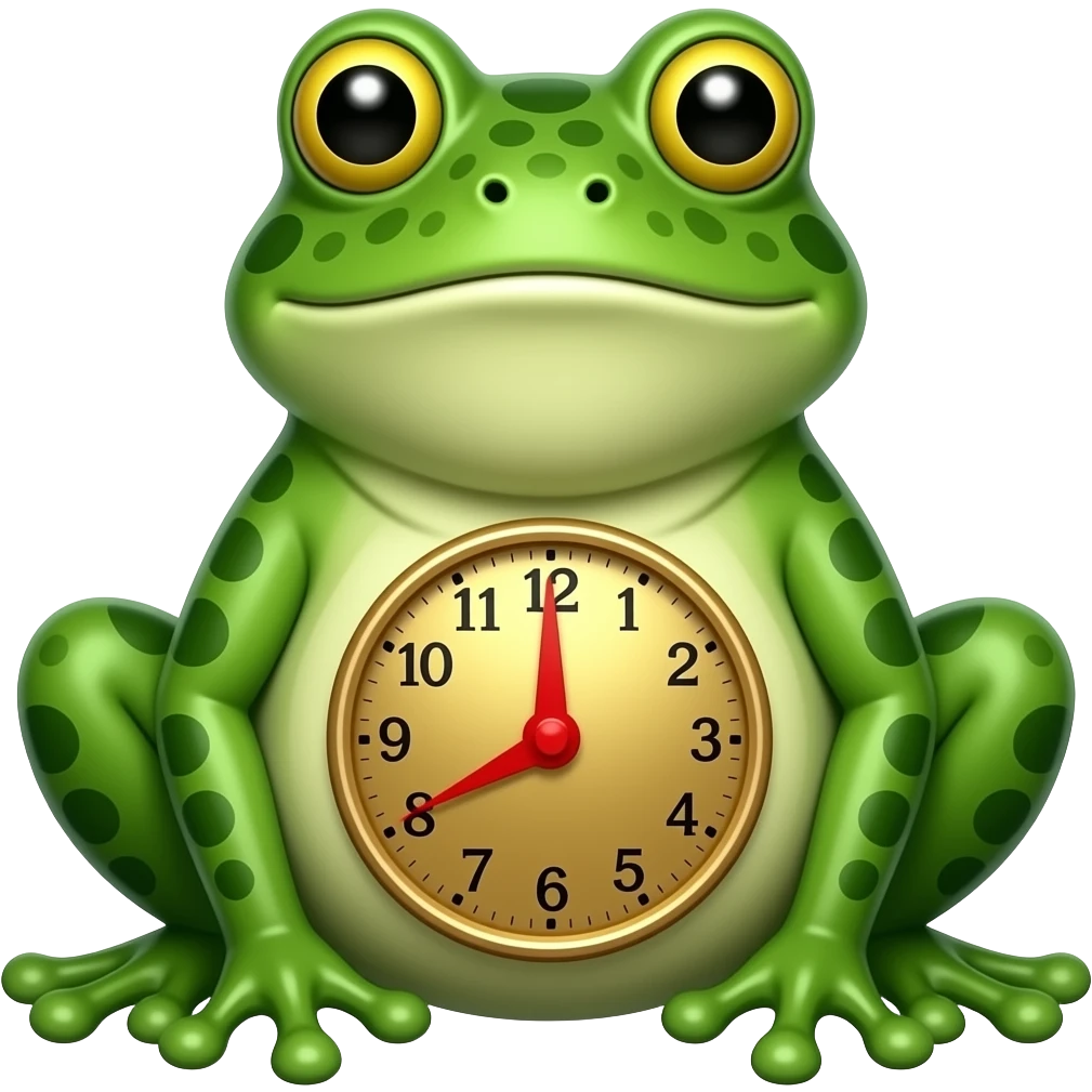 clock frog emoji