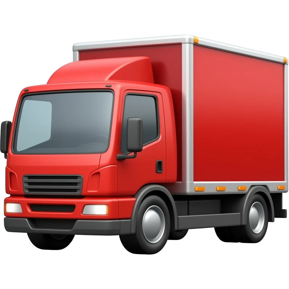 Red horizontal delivery truck emoji