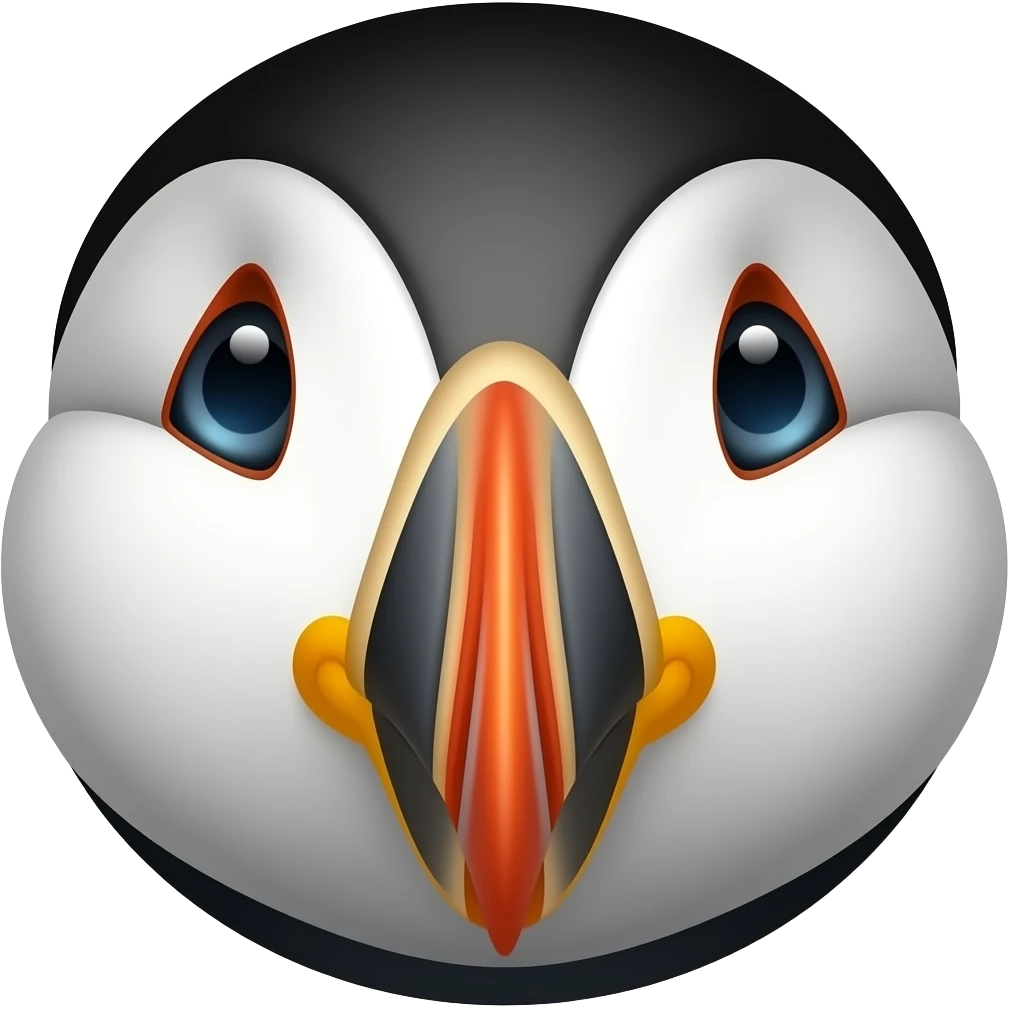 Puffin face emoji