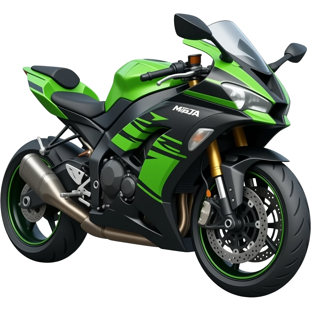 Crear emoji de moto negra con acabados verdes tipo ninja emoji