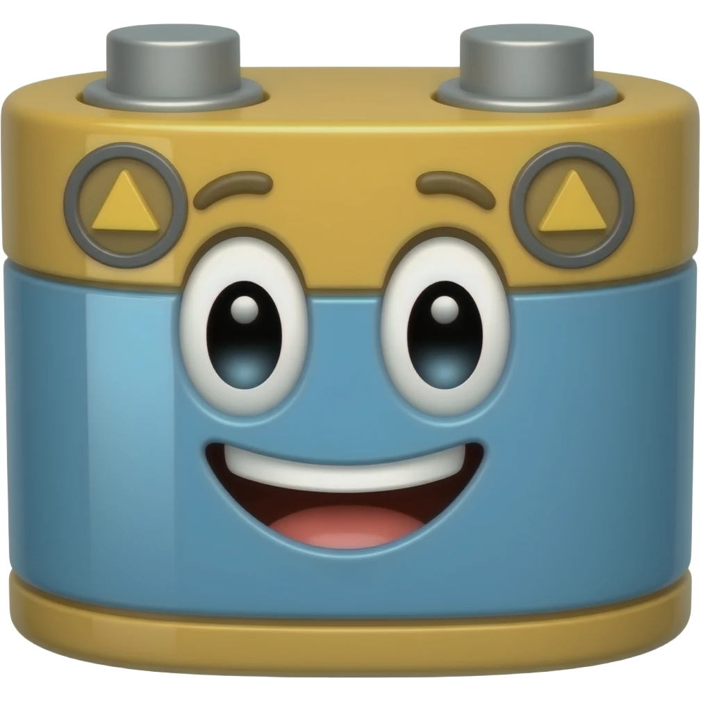 cartoon like car battery emoji