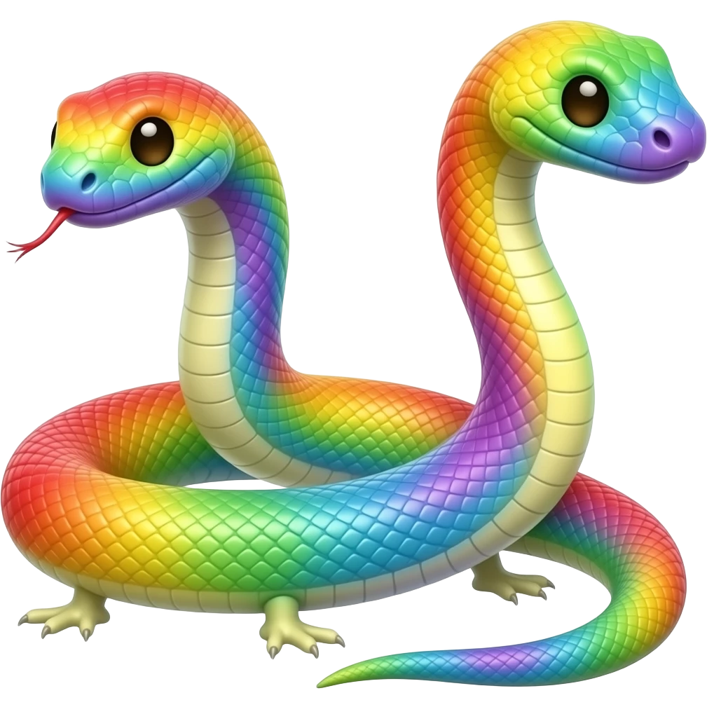 Rainbow snake with legs emoji