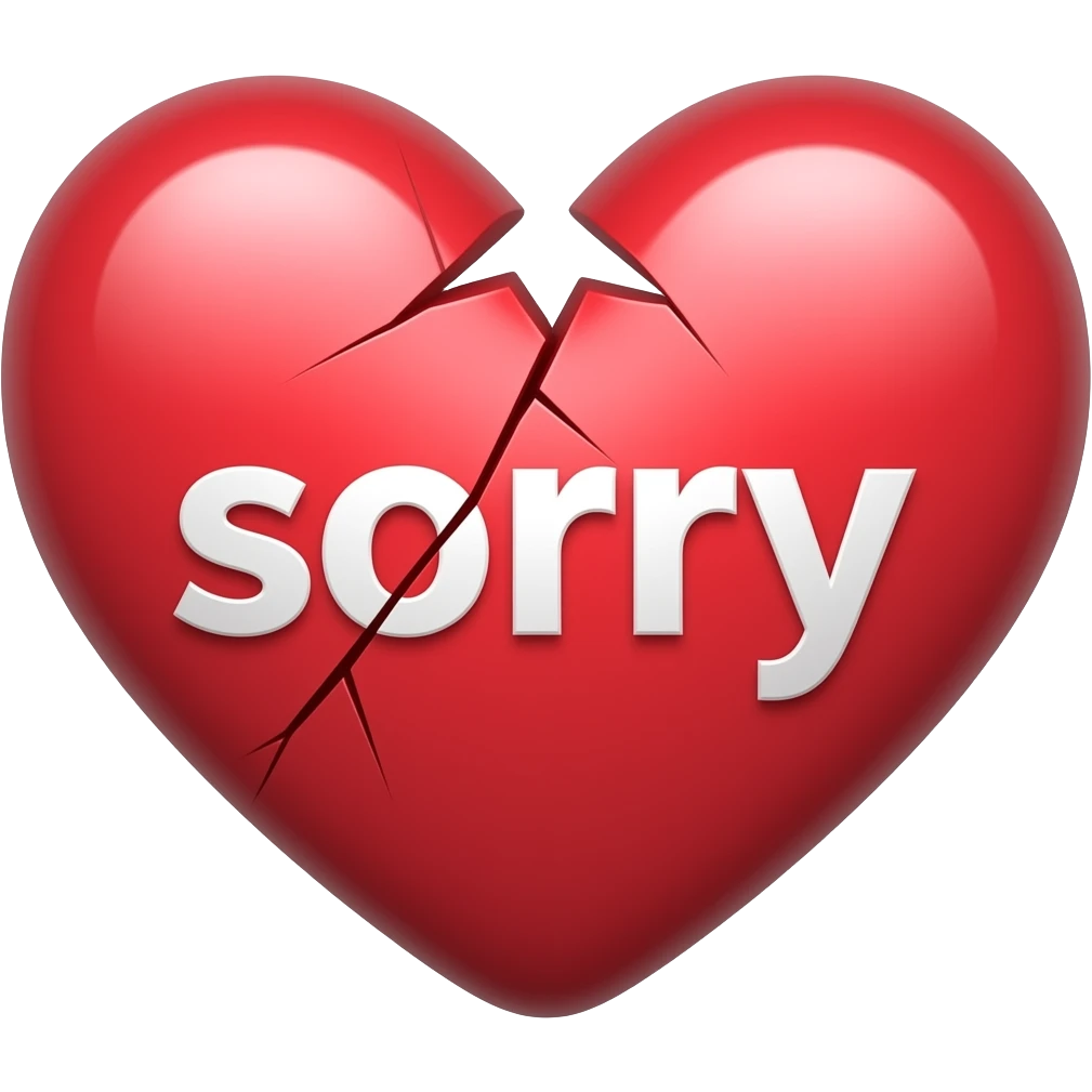 Heart broken Sorry - 3d emoji