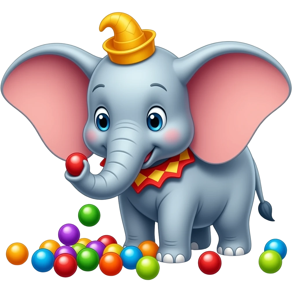 dumbo counting balls emoji