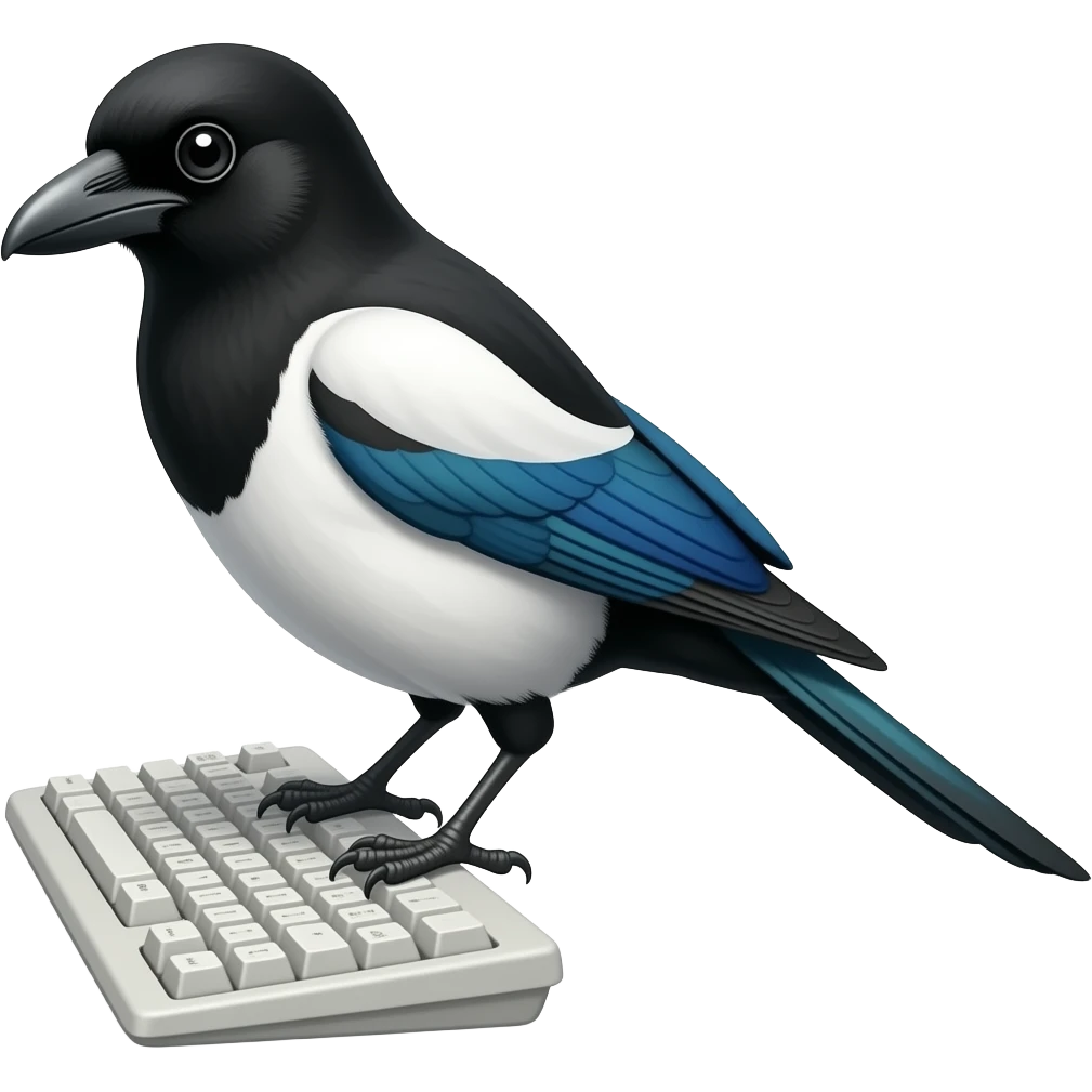 A magpie that is AFK emoji