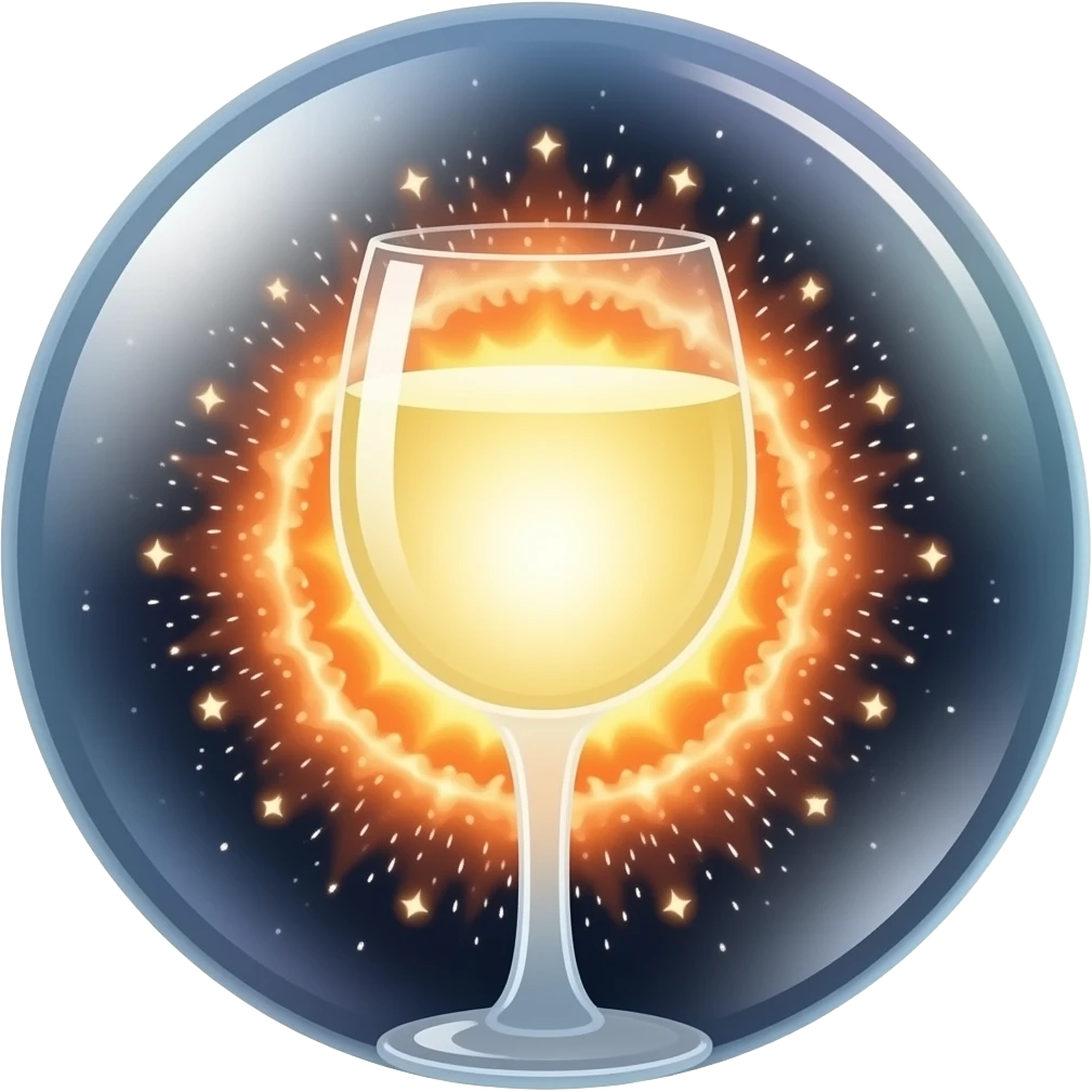 Hyper-realistic, Supernaova inside a champagne glass, cinematic lighting, Ultra real emoji