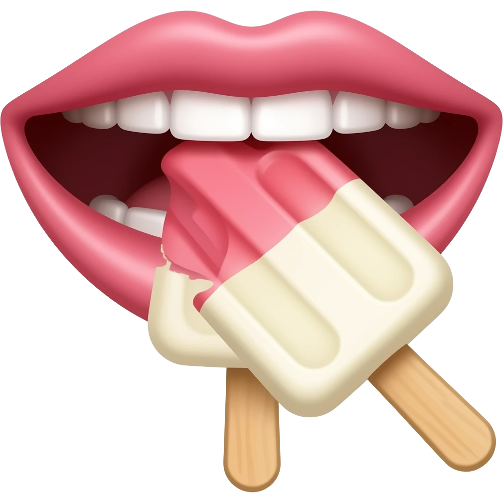 Boca Lamiendo una paleta de helado emoji