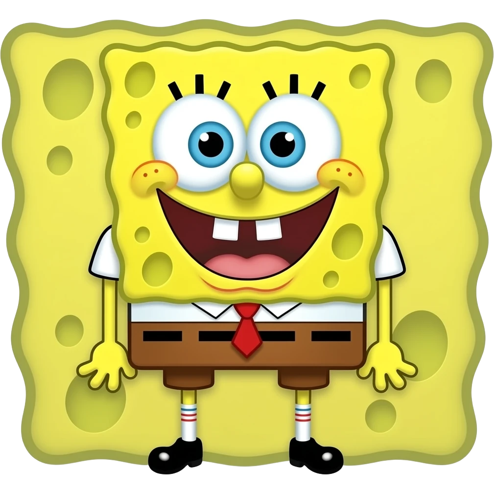 SpongeBob squarepants in dark yellow emoji