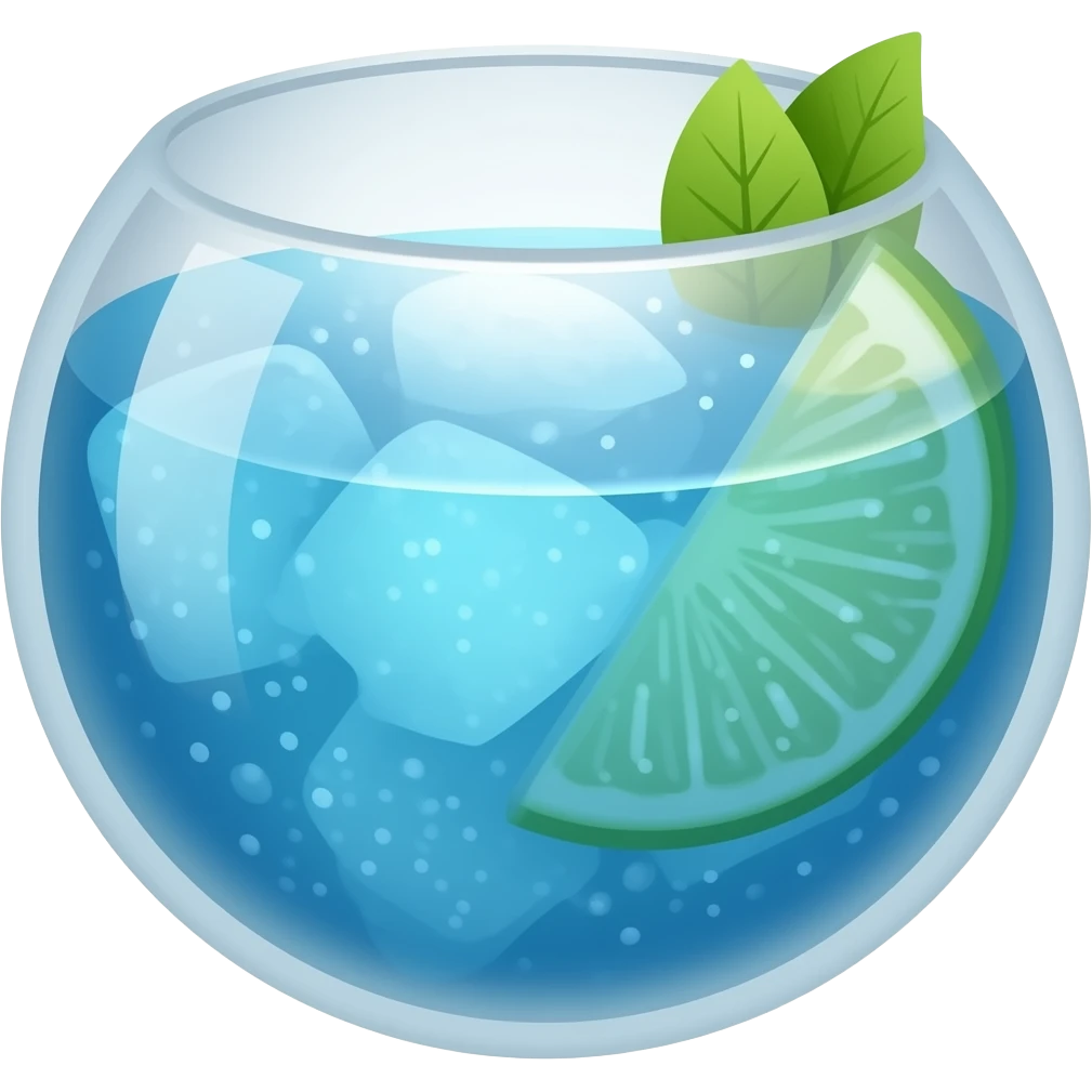 Blue buzzball cocktail  no in the shape of a ball emoji