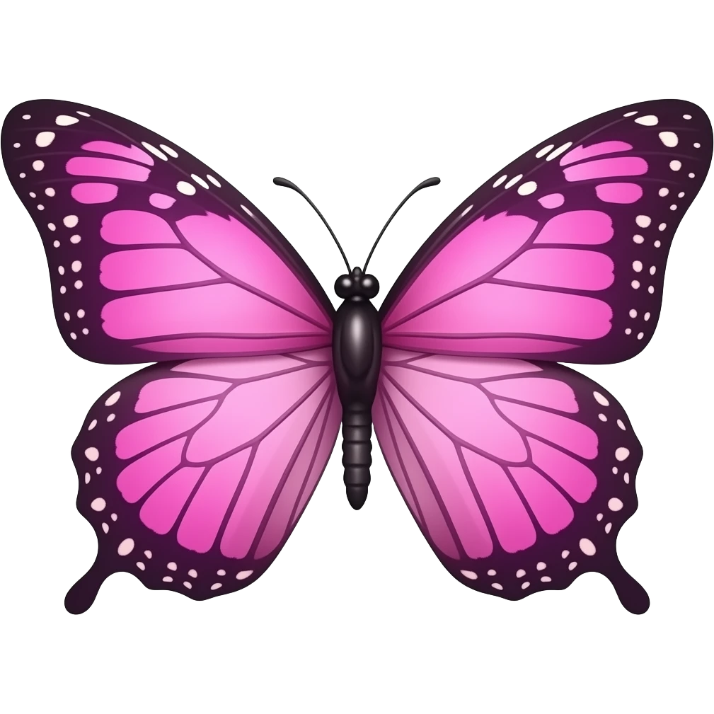 پروانه ی صورتی و بنفش emoji