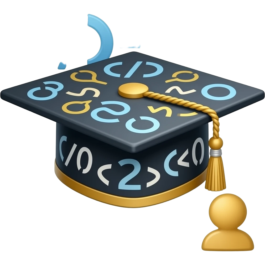 graduation cap coding and software development. emoji