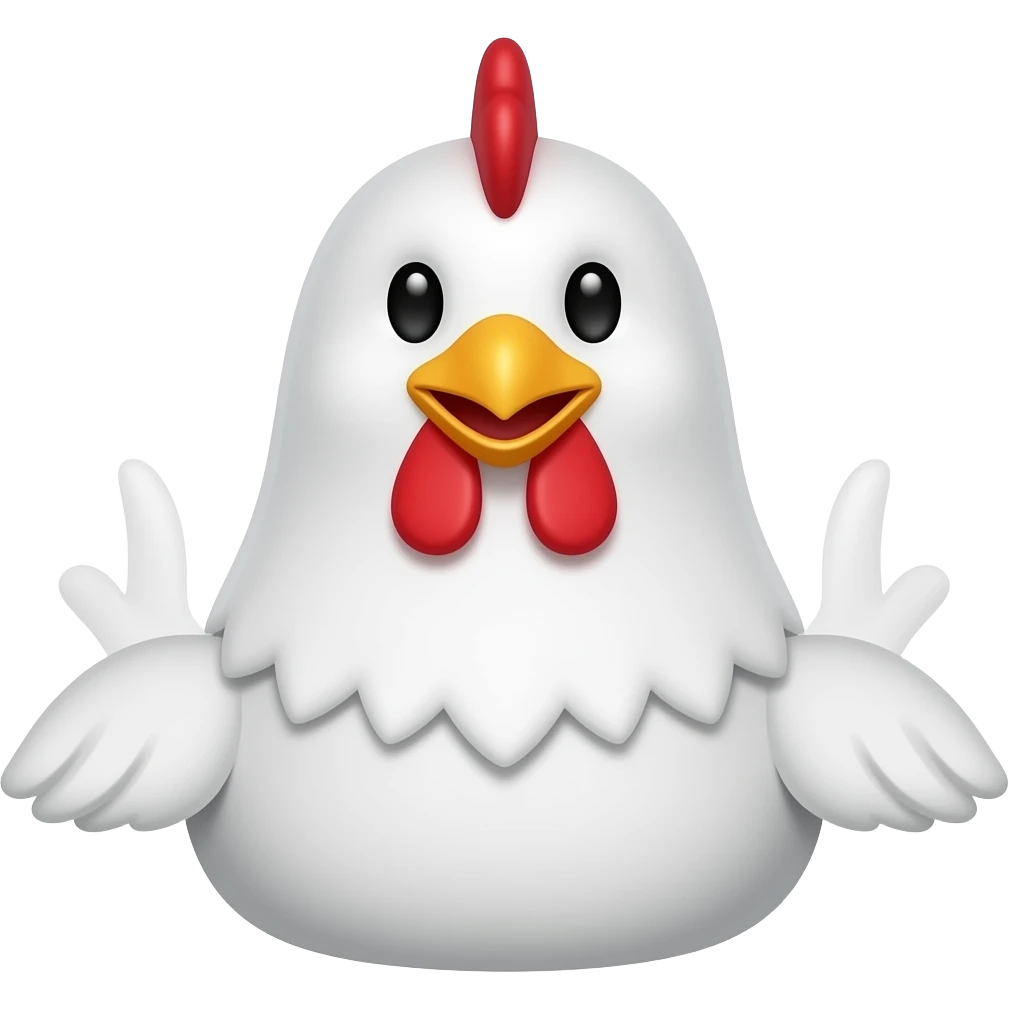 white chicken hand puppet emoji