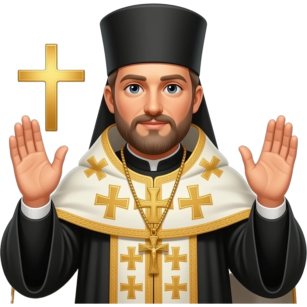 Orthodox priest giving a blessing emoji