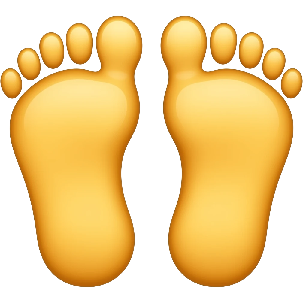 heart that is just an outline made of the foot 🦶 emoji kind of like a wreath of feet emojis in yellow … foot emoji only connected heel to toe with toes on top emoji