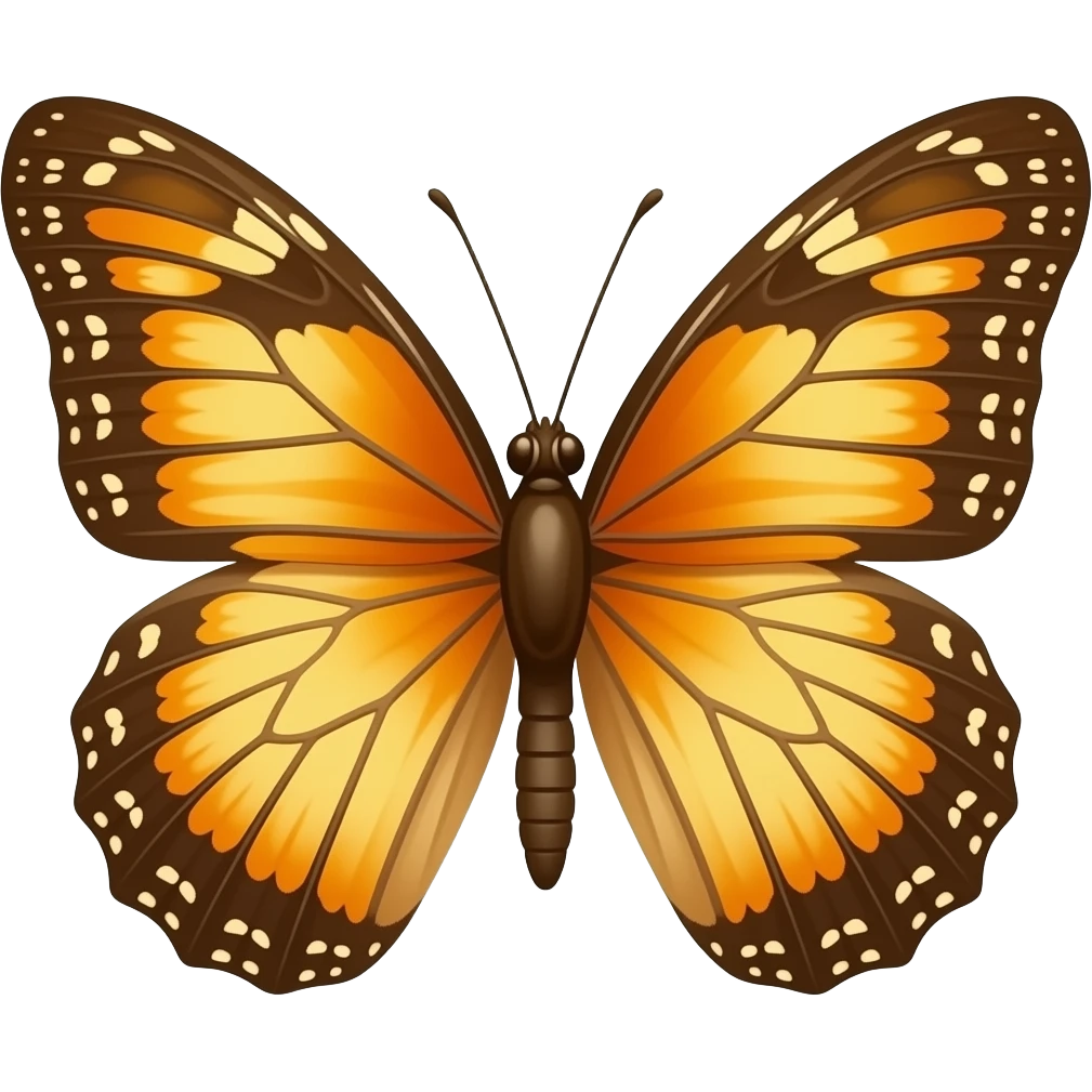 oranje butterfly simple shapes detailed emoji