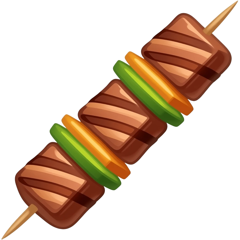 Brocheta de carne asada de cerdo sin verduras solo cerdo emoji