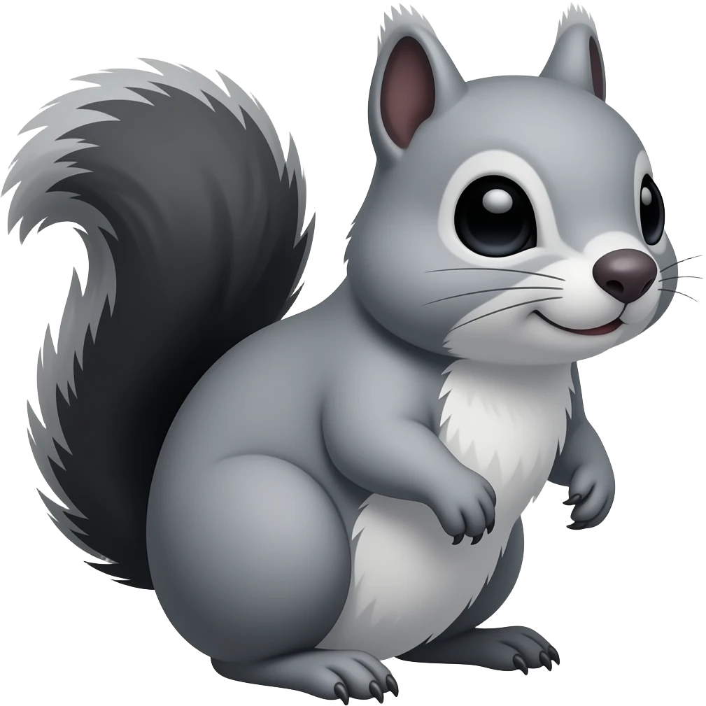 Grey black squirell emoji