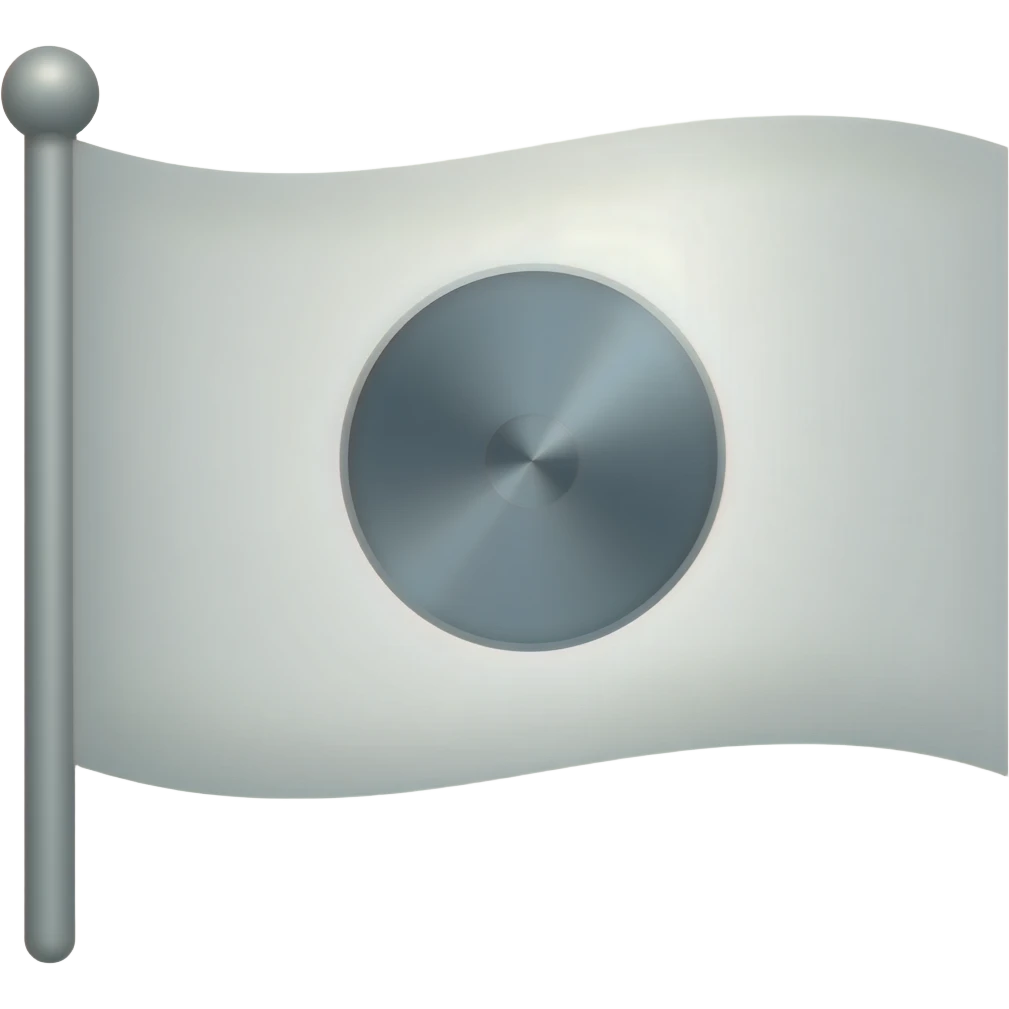 White flag with disk on it emoji