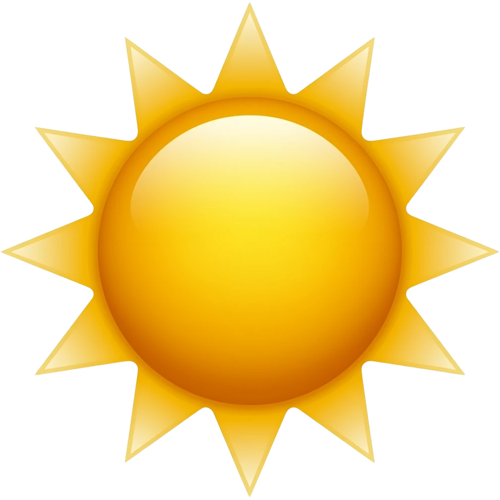 Orange shining Sun emoji