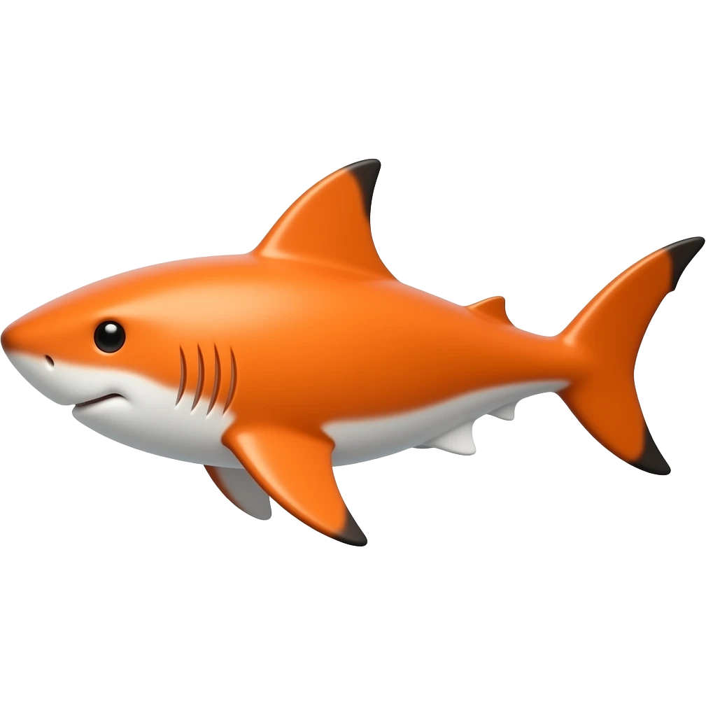 Orange tiny shark emoji