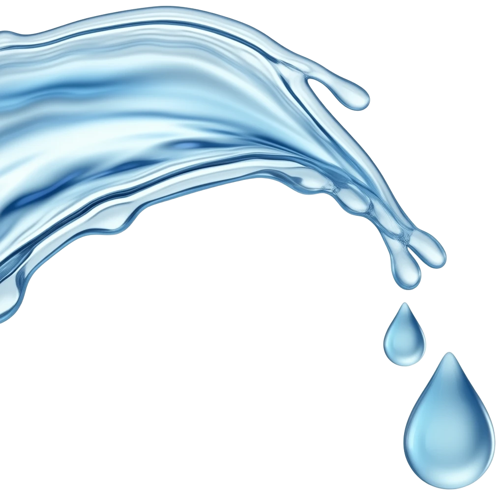 large three drops of splashing water (from the upper left corner bends and points downwards to the right) emoji