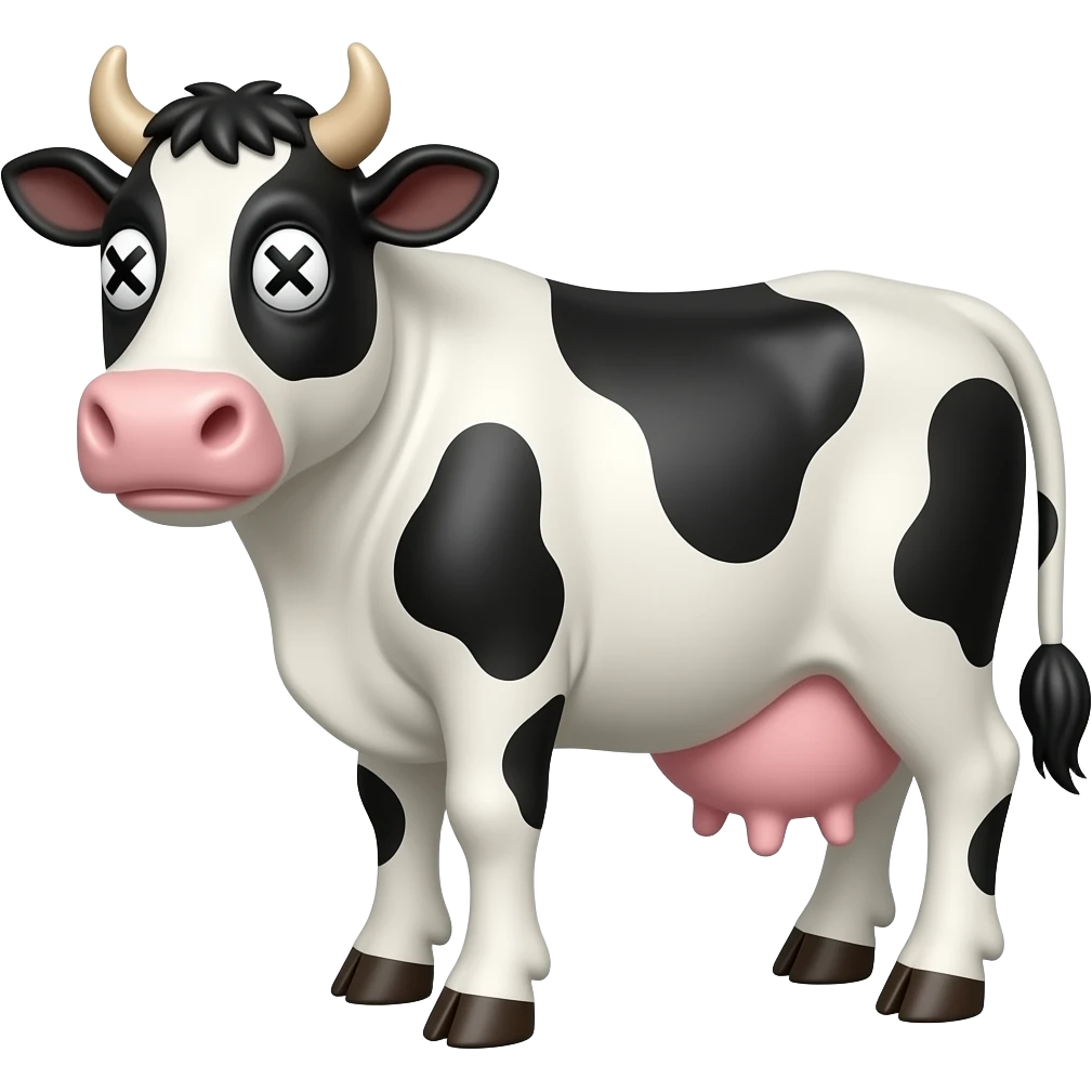 vaca con equis en los ojos emoji