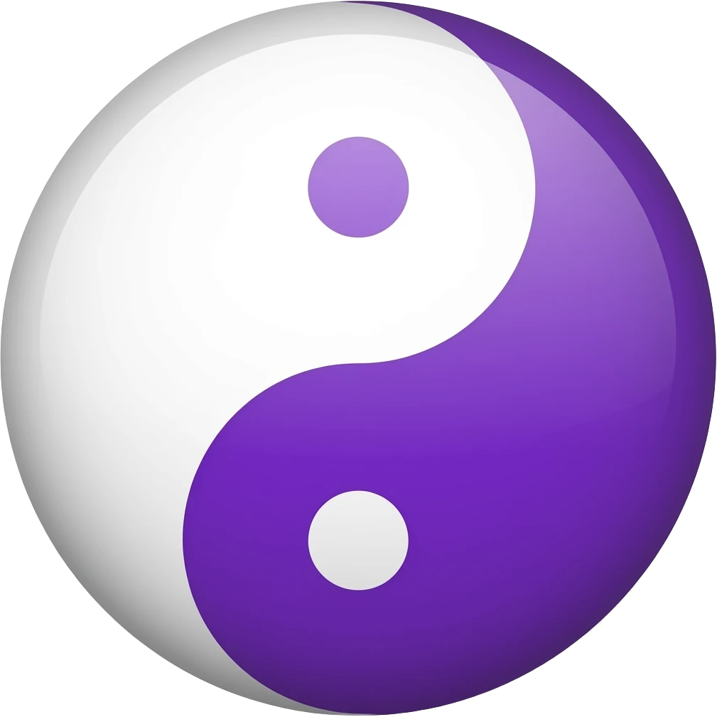 Haz un yin yang morado emoji