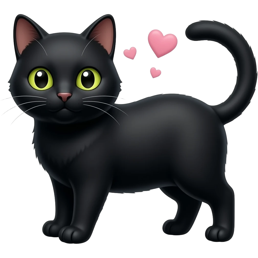 Black cat love emoji