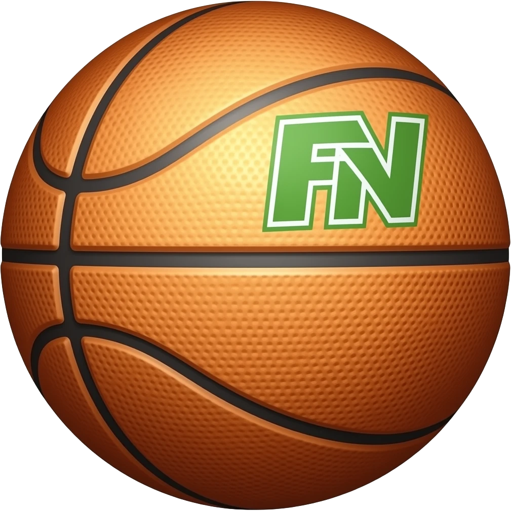 Ball going into hoop with green FN written on it emoji