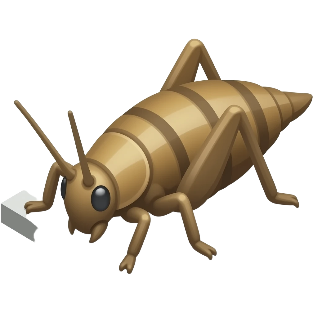 🐌 + 🦗 → fused and combined into one creature, 3/4 top-down isometric game unit without any ground, readable silhouette, mobile game style, single anatomy, large head, simplified details, recognizable at 64x64, emoji color language, transparent background emoji