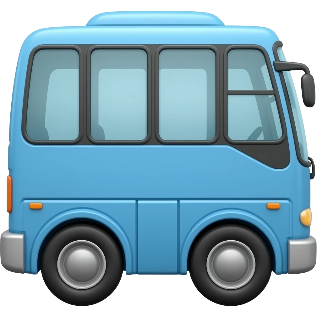 lateral autobús azul emoji