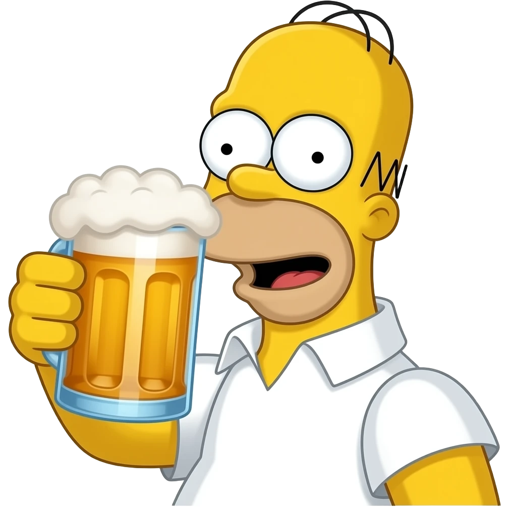 Hommer simpson qui boit une bierre emoji | AI Emoji Generator