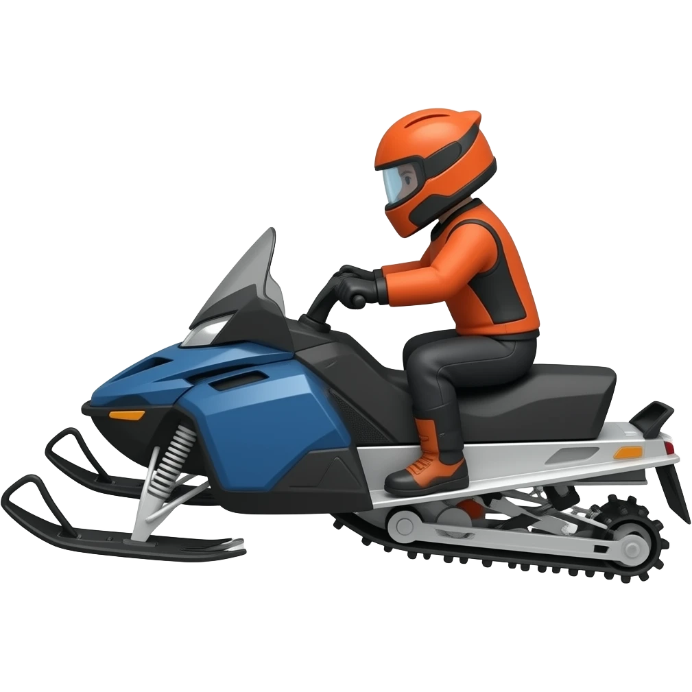 Snowmobile jumping right sideview emoji
