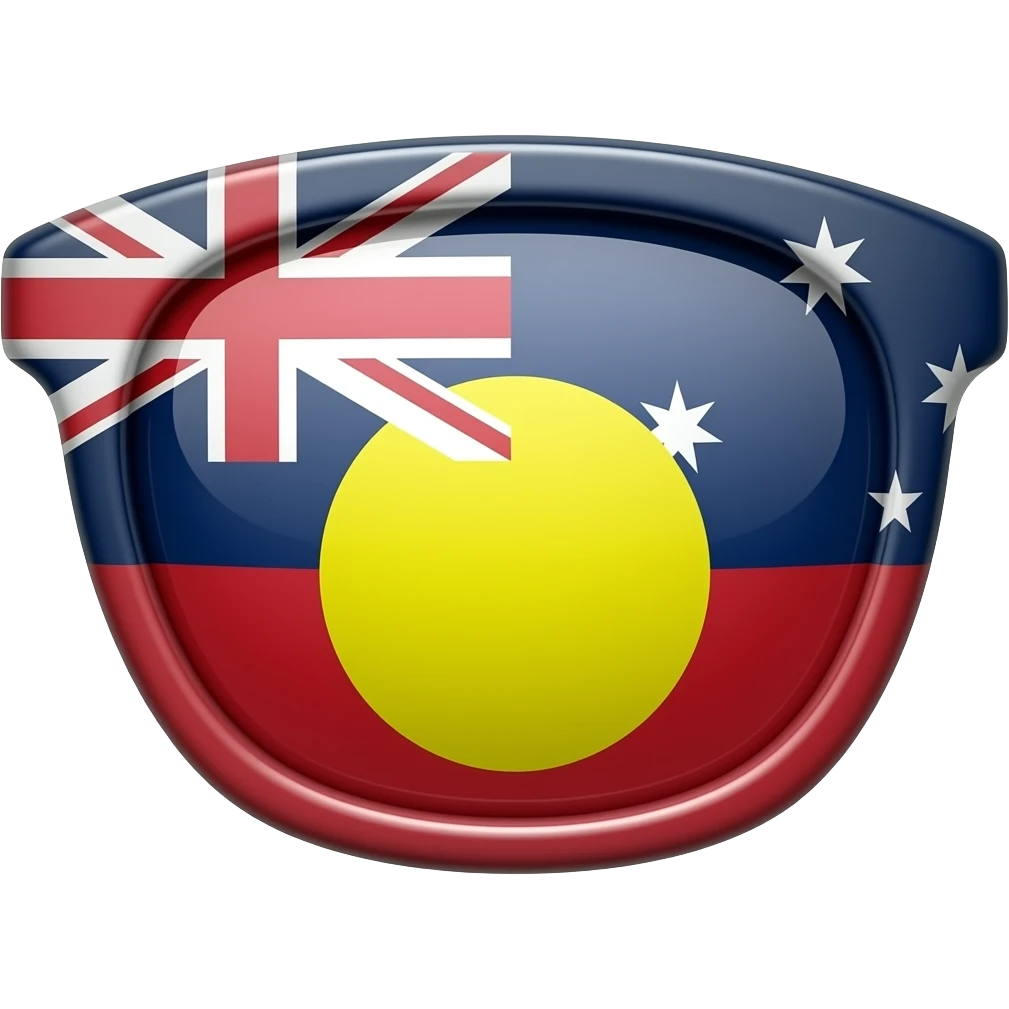 aboriginal australia flag on sunglasses emoji