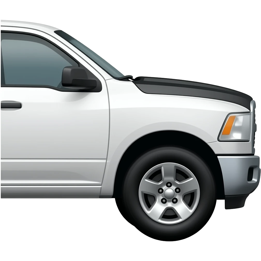 Side white ram truck black hood emoji