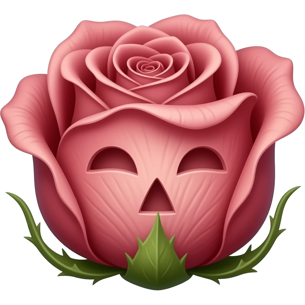 wilted rose with face emoji